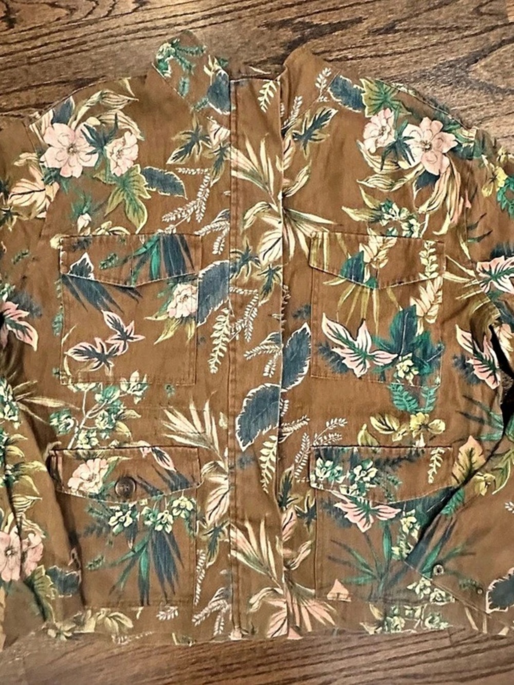 Sanctuary Floral Bomber Jacket in Brown & Green Size Small NWT